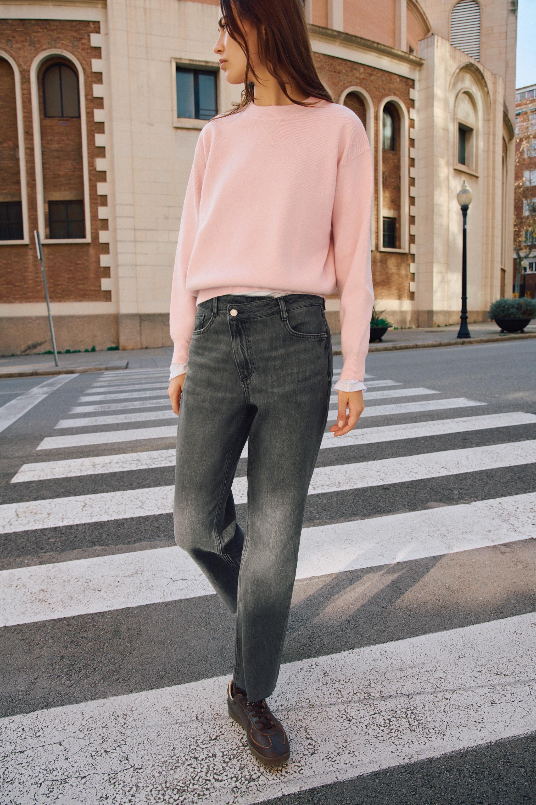 Z1975 HIGH WAISTED CROSSOVER WAIST STRAIGHT JEANS
